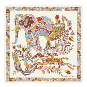 Longchamp Forêt Longchamp Silk Scarf 50 Albaricoque | HF4670293