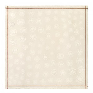 Longchamp La Médaille Longchamp Shawl Ivory | WI8642073