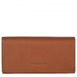 Longchamp Le Foulonné Continental Wallet Caramel | EV4792185