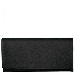 Longchamp Le Foulonné Continental Wallet Negras | MI2753148