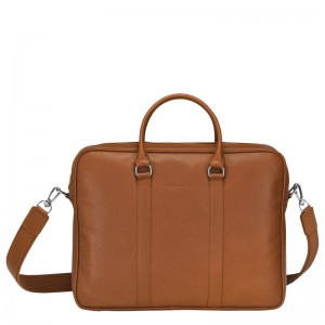 Longchamp Le Foulonné M Briefcase Caramel | GP9386257