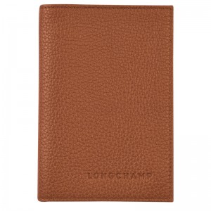 Longchamp Le Foulonné Passport Cover Caramel | MT1954036