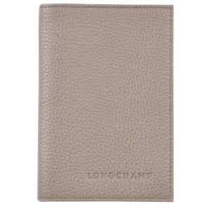 Longchamp Le Foulonné Passport Cover Turtledove | QF7689423