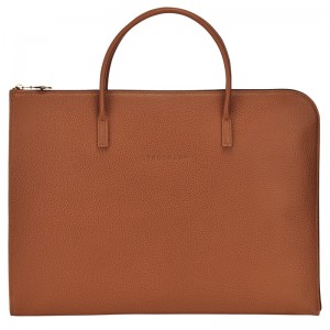 Longchamp Le Foulonné S Briefcase Caramel | OY5360798