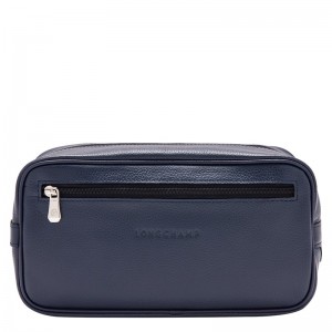 Longchamp Le Foulonné Toiletry Case Azul Marino | LJ8093716