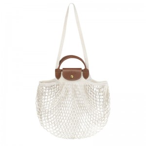 Longchamp Le Pliage Filet L Mesh Bag Ecru | JQ5802913