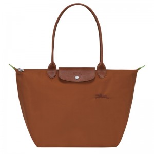 Longchamp Le Pliage Green L Tote Bag Cognac | EZ4509863