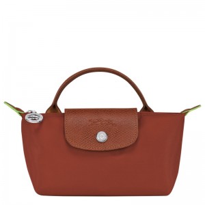 Longchamp Le Pliage Green Pouch With Handle Chestnut | OS0369185