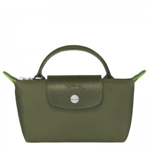 Longchamp Le Pliage Green Pouch With Handle Forest | TN7295108