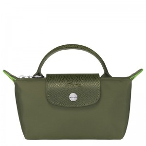 Longchamp Le Pliage Green Pouch With Handle Forest | KW8273109