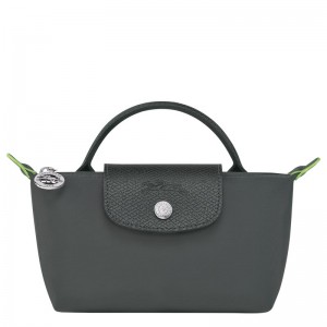 Longchamp Le Pliage Green Pouch With Handle Graphite | WC3790852