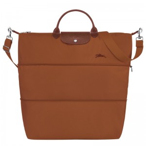 Longchamp Le Pliage Green Travel Bag Expandable Cognac | VN9254780