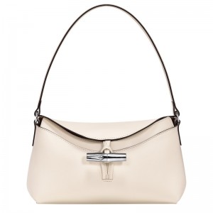 Longchamp Le Roseau S Hobo Bag Ecru | ZG2987453