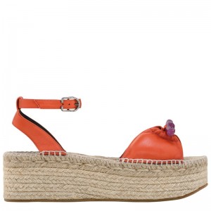 Longchamp Le Roseau Wedge Espadrilles Sienna | EN7390625