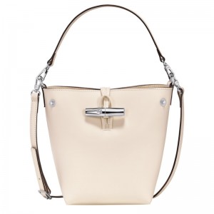 Longchamp Le Roseau Xs Bucket Bag Ecru | OI2376891