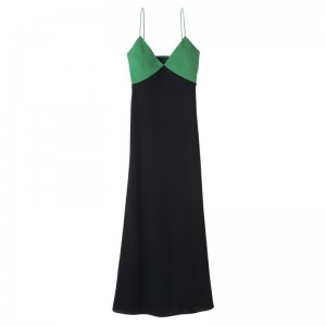 Longchamp Long Dress Verde Negras | PZ8471265