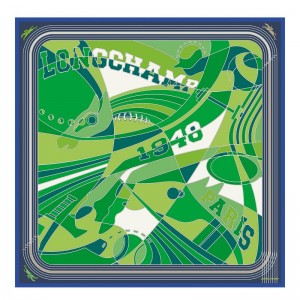 Longchamp Longchamp League Silk Scarf 90 Verde | TU6418230