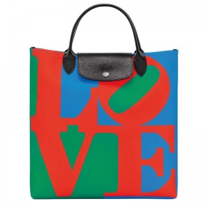 Longchamp Longchamp X Robert Indiana L Handbag Rojas Azul Marino | OG6910384