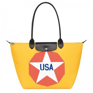 Longchamp Longchamp X Robert Indiana L Tote Bag Azules | EG4805692