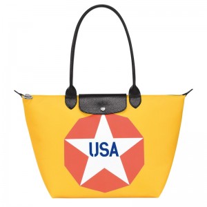 Longchamp Longchamp X Robert Indiana L Tote Bag Azules | UJ9710456