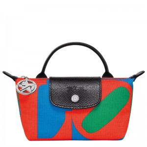 Longchamp Longchamp X Robert Indiana Pouch Rojas Azul Marino | FS0418657