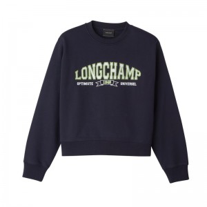 Longchamp Sweatshirt Azul Marino | VY4012857