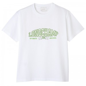 Longchamp T-shirt Blancas | RD6403275