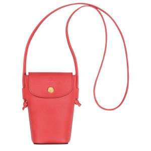 Longchamp Épure Phone Case With Leather Lace Strawberry | DO9568417