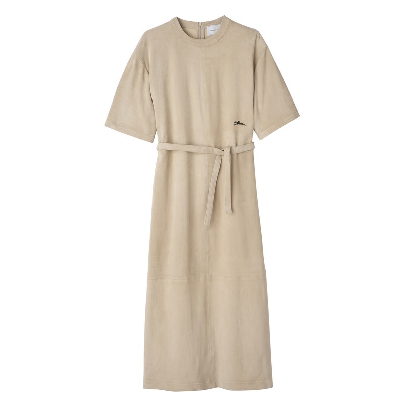 Longchamp Cuero Long Vestido Linen | JV2134856