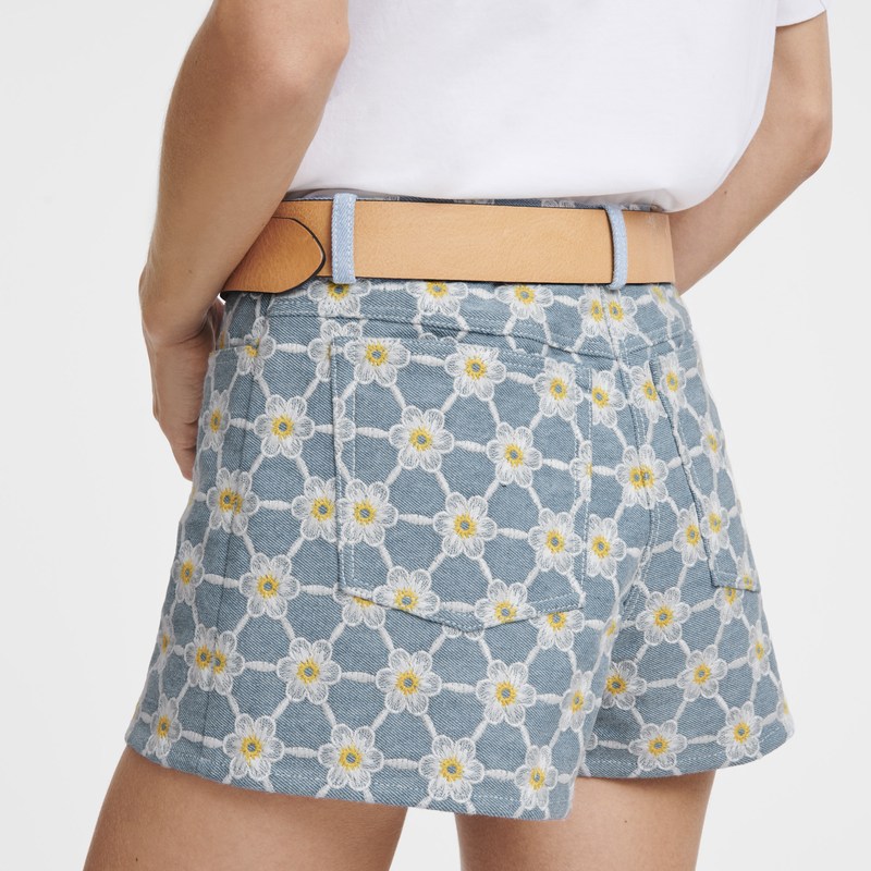 Longchamp Embroidered Shorts Azules | CY6291754