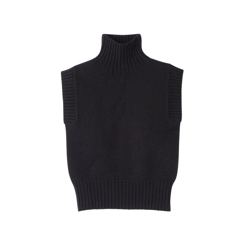 Longchamp High Collar No Sleeve Jumper Negras | SL6598103