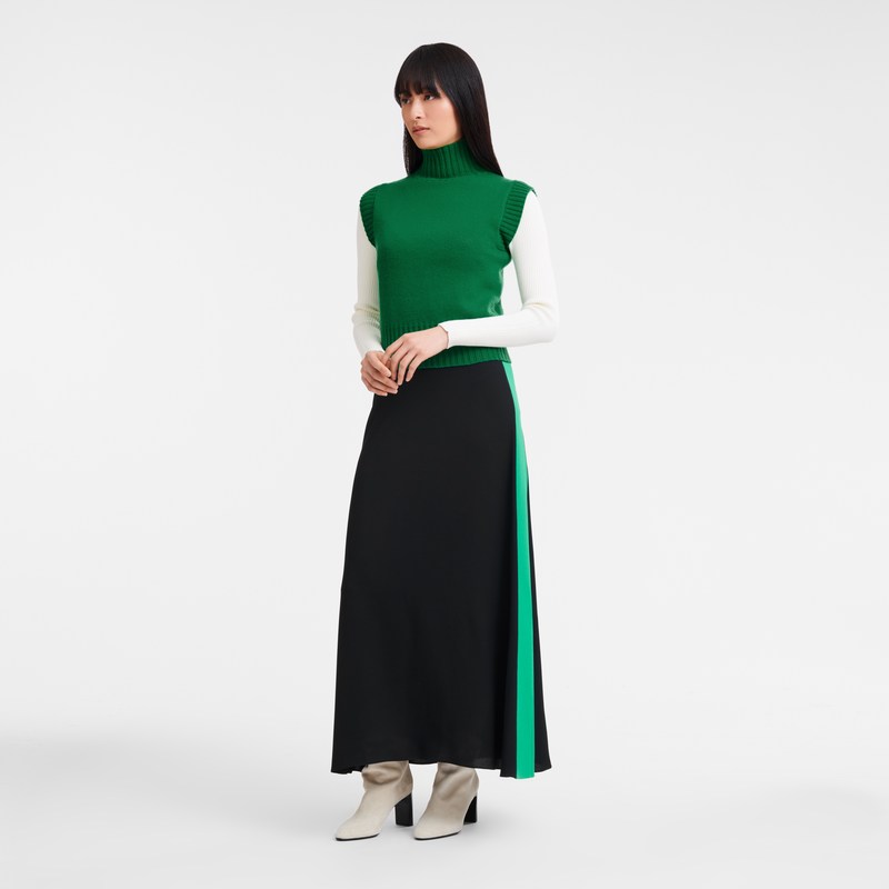 Longchamp High Collar No Sleeve Jumper Verde | CO1364507