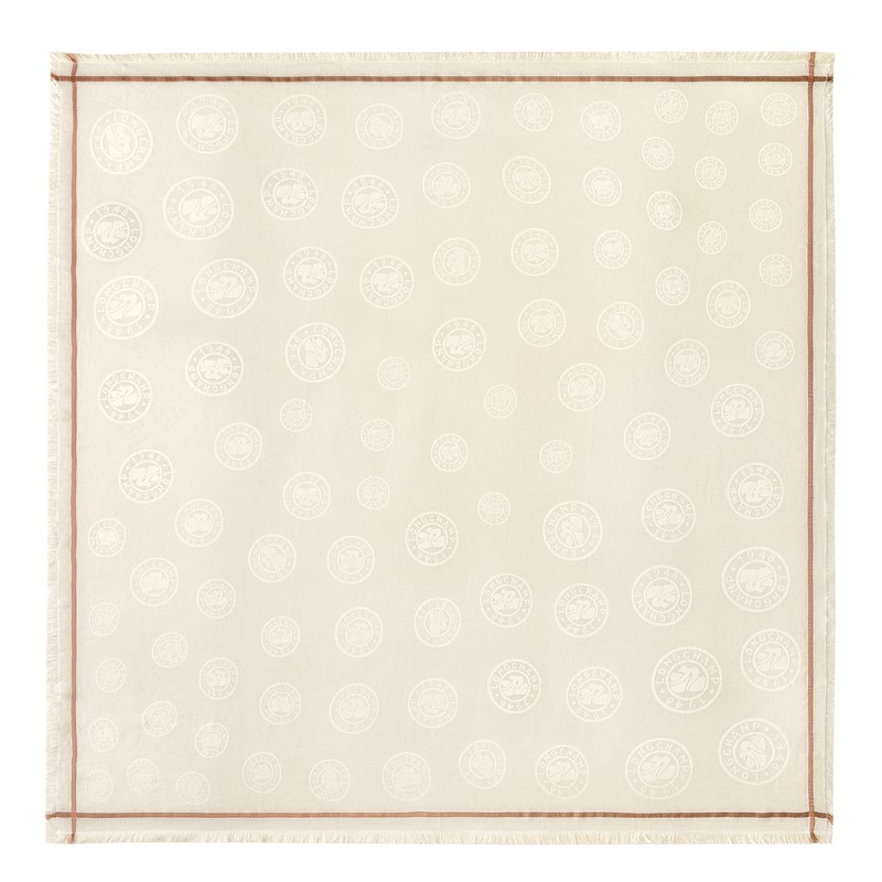 Longchamp La Médaille Longchamp Shawl Ivory | PS8074513