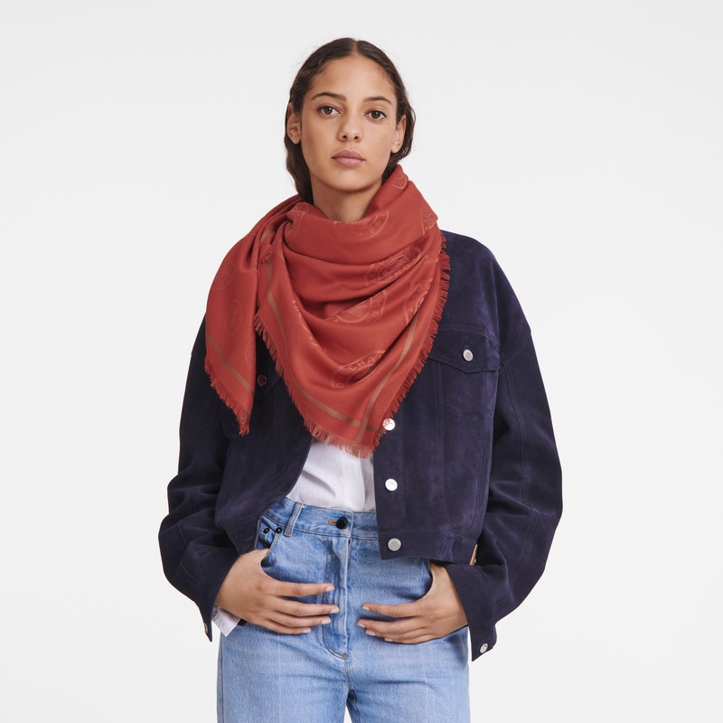 Longchamp La Médaille Longchamp Shawl Tomato | ML6918524