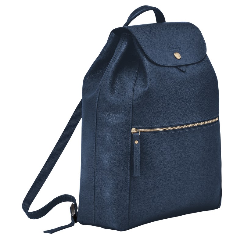 Longchamp Le Foulonné Backpack Azul Marino | XT0369287