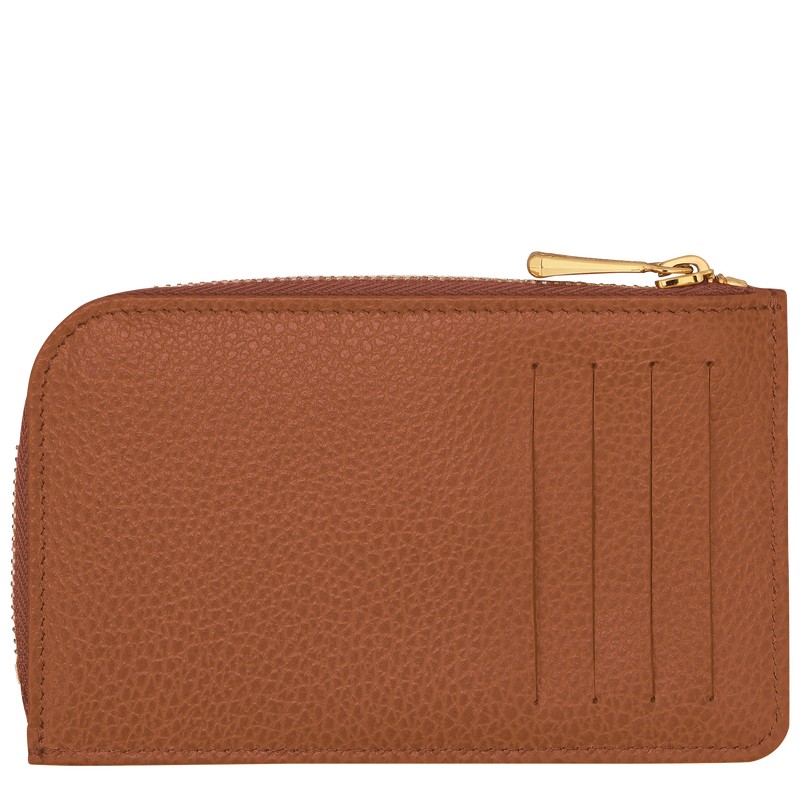 Longchamp Le Foulonné Card Holder Caramel | IV3185792