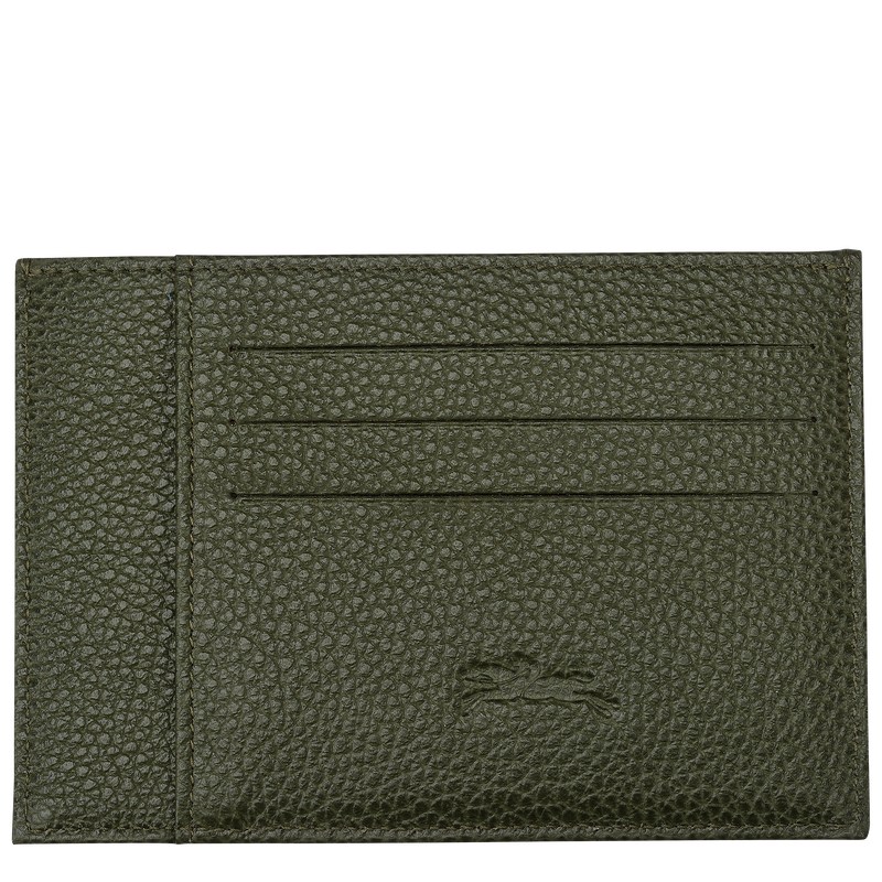 Longchamp Le Foulonné Card Holder Kaki | XL5029473