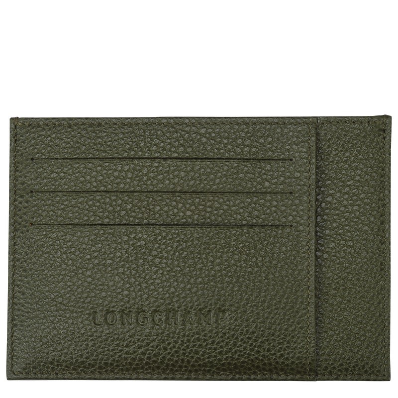 Longchamp Le Foulonné Card Holder Kaki | XL5029473