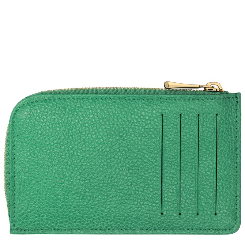 Longchamp Le Foulonné Card Holder Verde | FD4927805