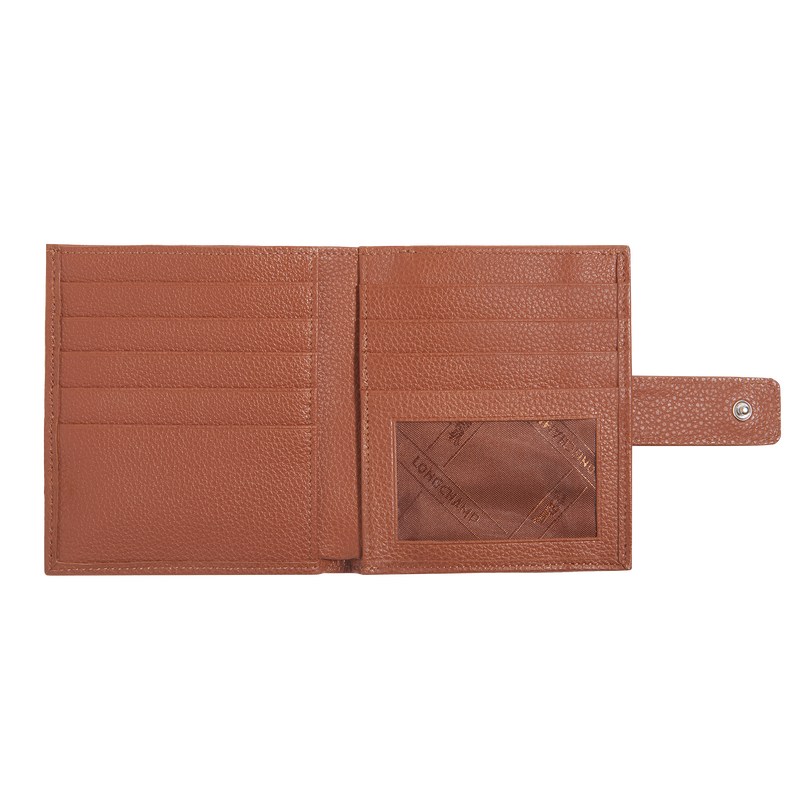 Longchamp Le Foulonné Compact Wallet Caramel | VA1945637