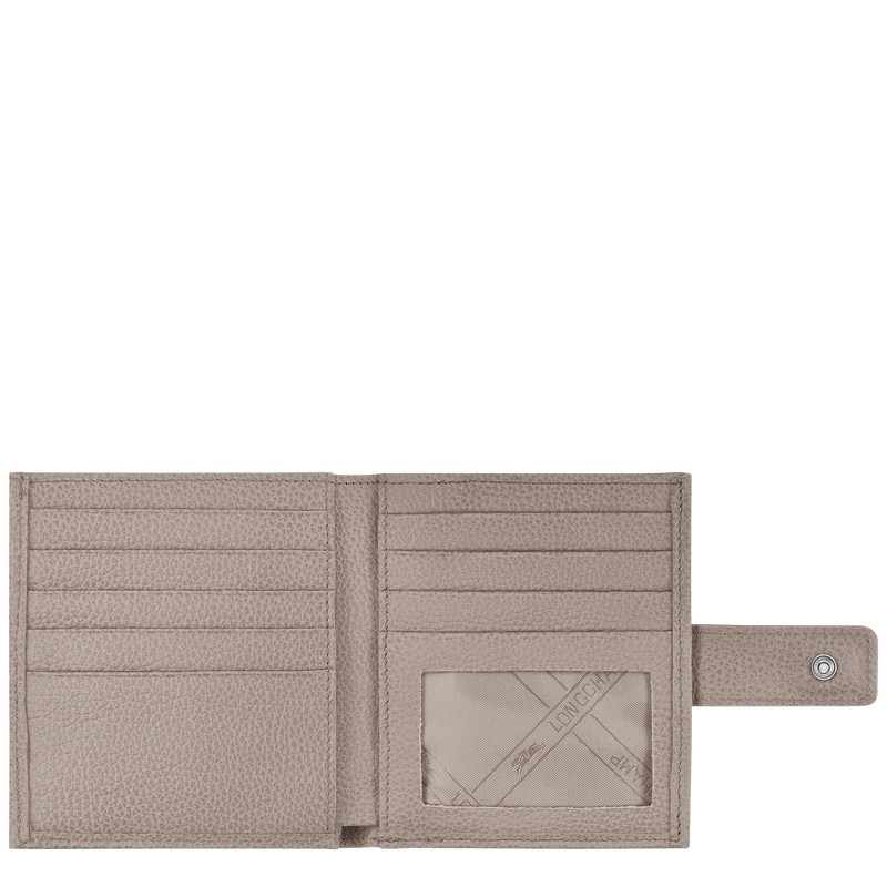 Longchamp Le Foulonné Compact Wallet Turtledove | ZN5091827