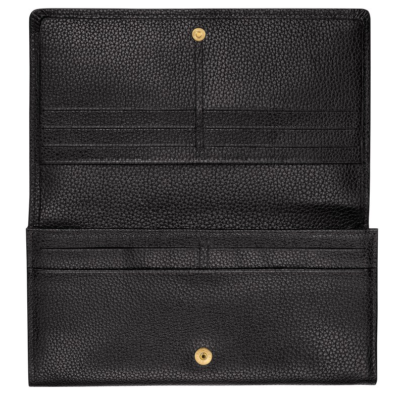 Longchamp Le Foulonné Continental Wallet Negras | QJ8504296