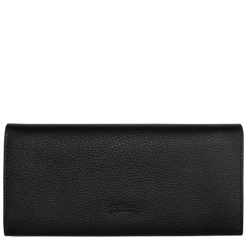 Longchamp Le Foulonné Continental Wallet Negras | MI2753148