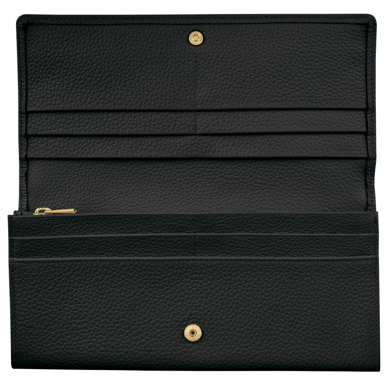 Longchamp Le Foulonné Continental Wallet Negras | MI2753148