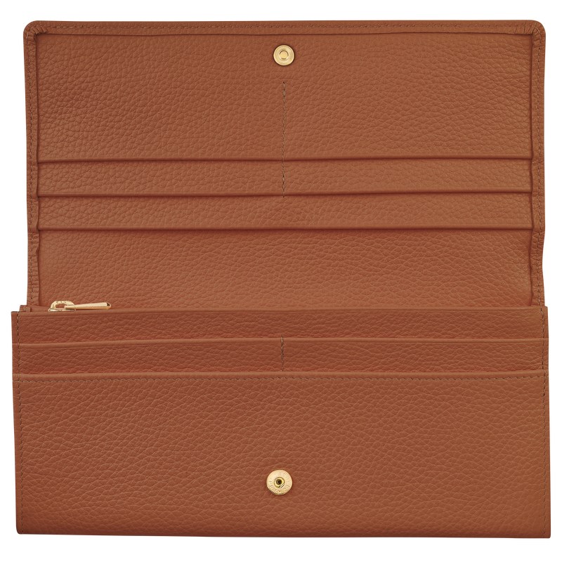 Longchamp Le Foulonné Continental Wallet Caramel | IN8571642