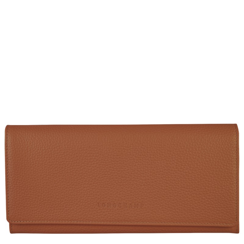 Longchamp Le Foulonné Continental Wallet Caramel | IN8571642