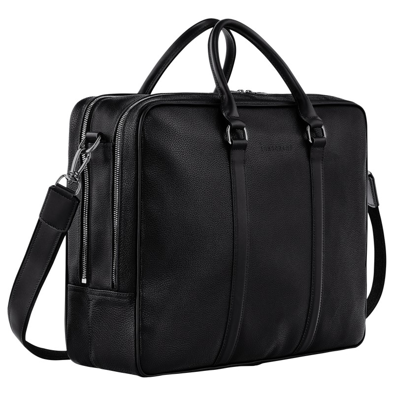 Longchamp Le Foulonné L Briefcase Negras | TY3250874