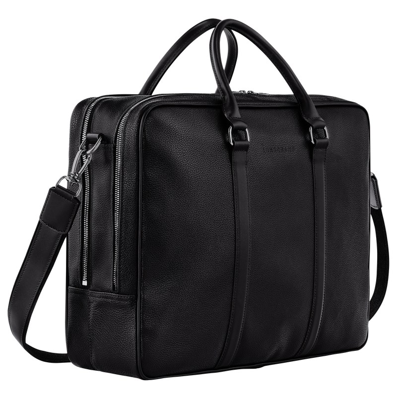 Longchamp Le Foulonné L Briefcase Negras | FD3852946