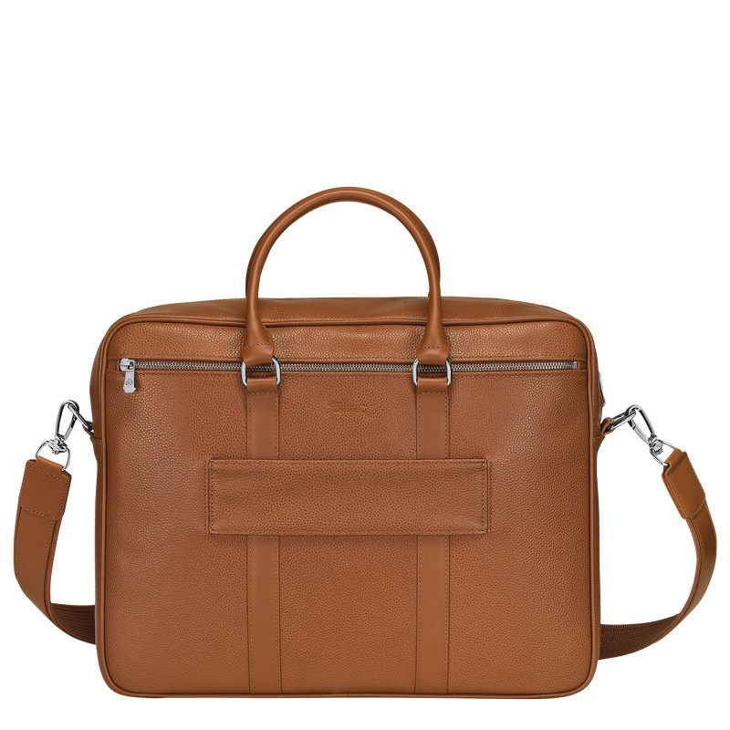 Longchamp Le Foulonné M Briefcase Caramel | KZ4619270