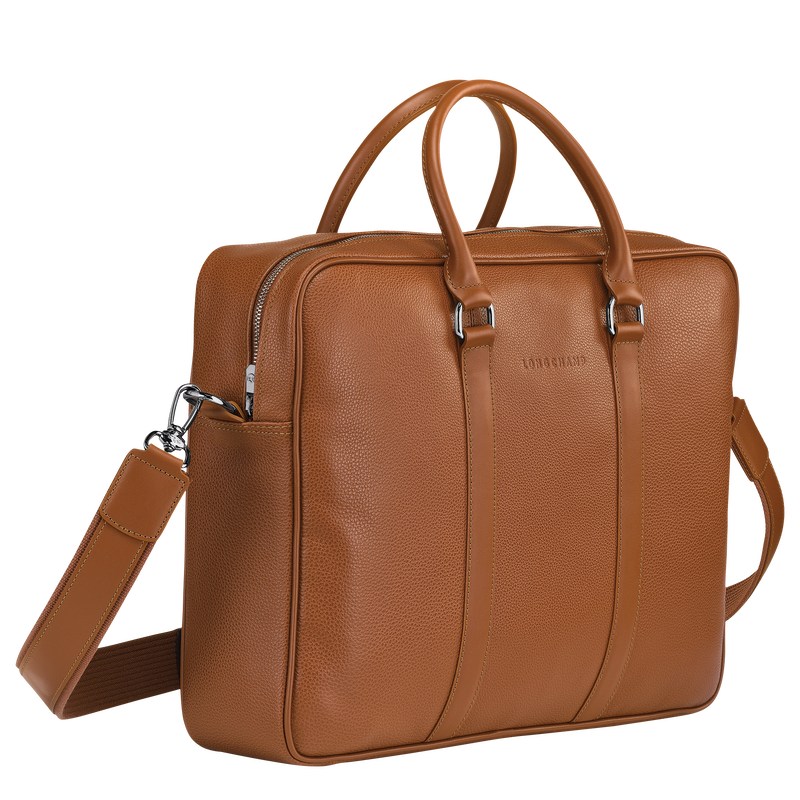 Longchamp Le Foulonné M Briefcase Caramel | GP9386257